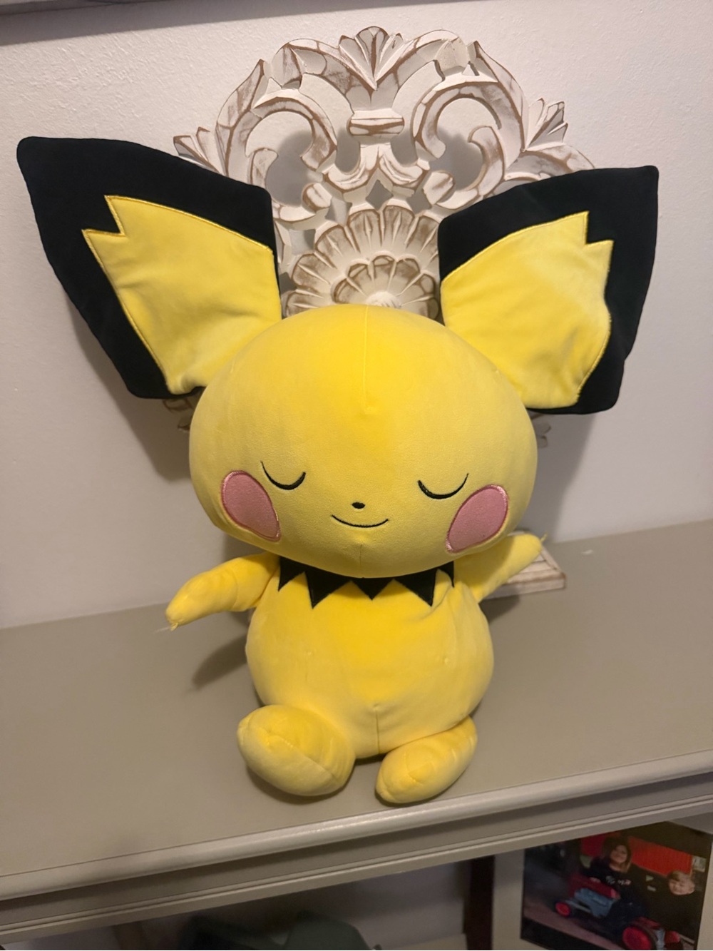 Pokemon Pichu Plush - Yellow with Black & Pink Accents